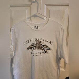 Chaps White Graphic Print T-Shirt